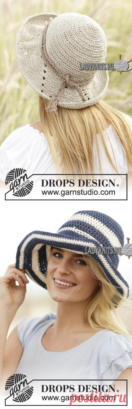 Вязаная крючком пляжная шляпа Summer Stripes («Летние полосы») от Дропс