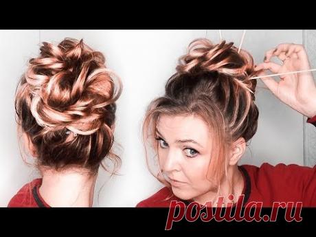 ⭐КРАСИВАЯ ПРИЧЕСКА БЕЗ ПЛОЙКИ ПОШАГОВО  на ВЫПУСКНОЙ⭐Bridal Twisted updo