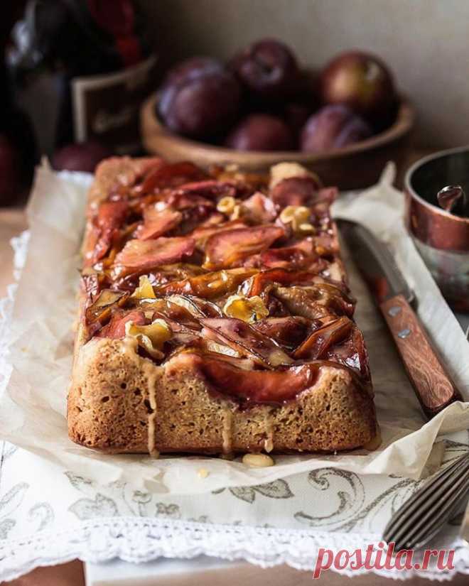 Сливово-имбирный пирог-перевертыш | Вкусные рецепты | Рецепты