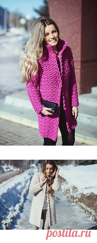 Пальто крючком