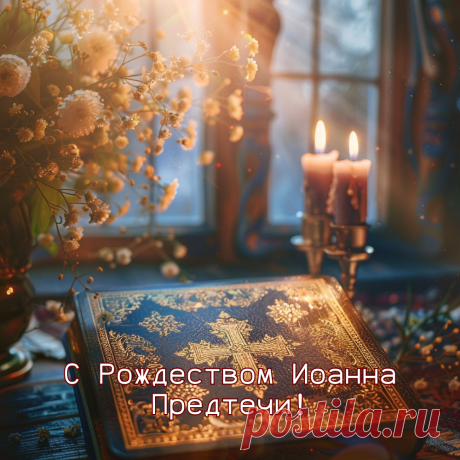 В Рождество Иоанна Предтечи
Пожелаю тебе благодати,
В сердце вера жила чтобы вечно,
Мысли полнило светлое счастье. Открытки на Рождество Иоанна Предтечи!