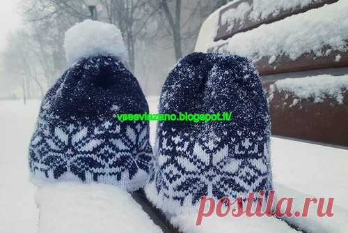 Комплект норвежских шапок для двоих...троих ...и всей семьи.