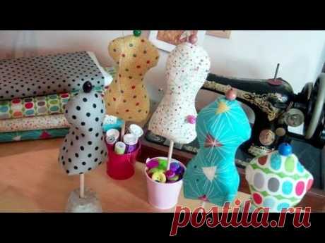 Elegant mannequin pin cushion by Debbie Shore