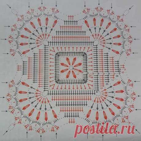 Скатерть из квадратных мотивов