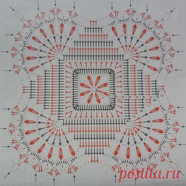 Скатерть из квадратных мотивов