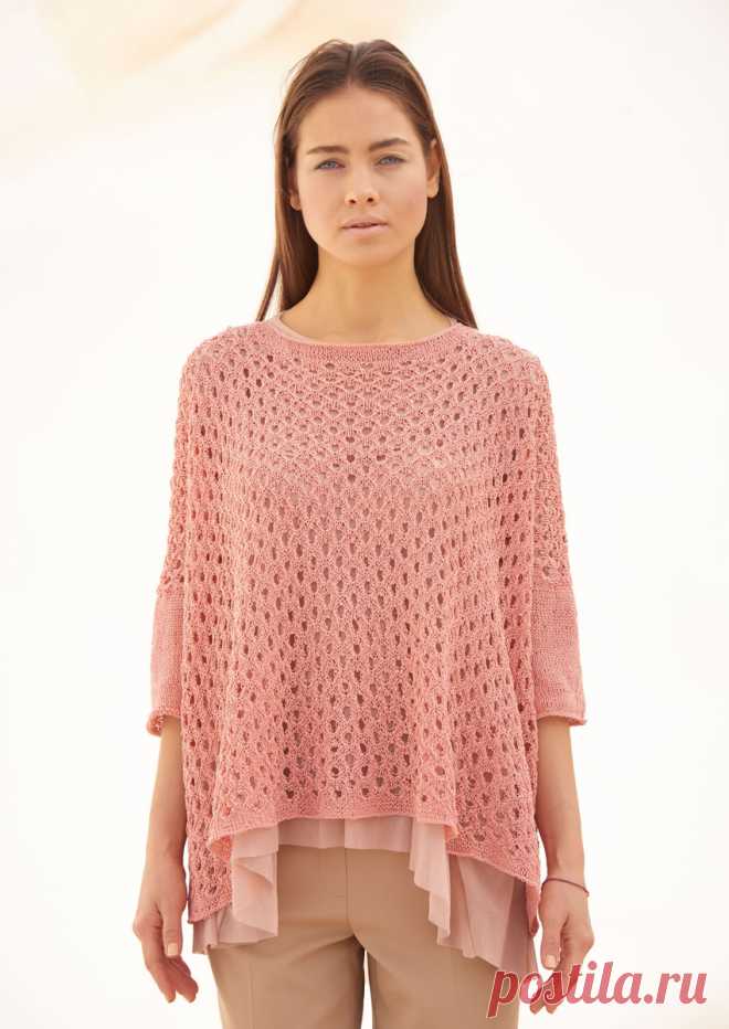 Джемпер-наволочка сетчатым рисунком. Спицами. / loveknitt.blogspot.com