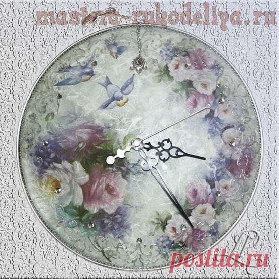 Работа с рисовой бумагой. Часы из крышки от сковородки Работа с рисовой бумагой. Часы из крышки от сковородки