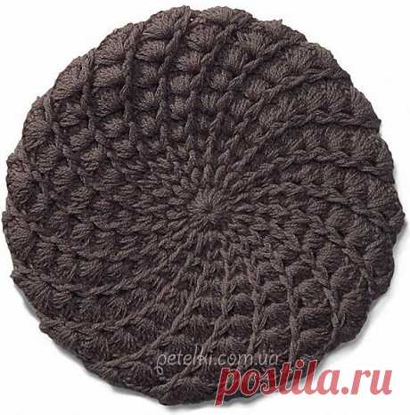 Интересный берет крючком. Схема