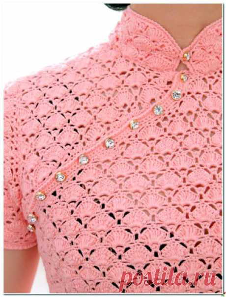 Ажурная кофточка в китайском стиле. Схема
