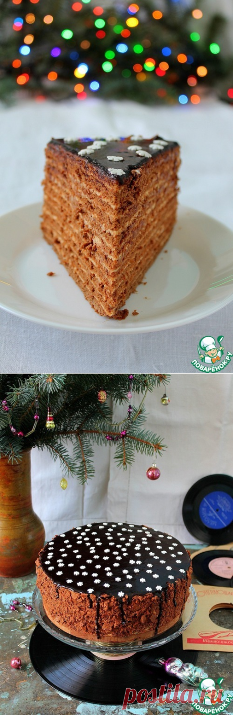 Медовик со сметанным кремом - кулинарный рецепт