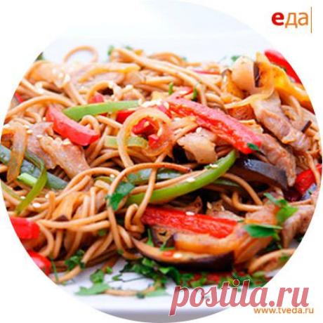 Лапша гречневая с овощами