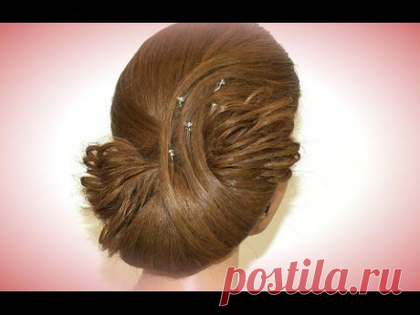 Updo hairstyles. Wedding hairstyles for long hair. - YouTube