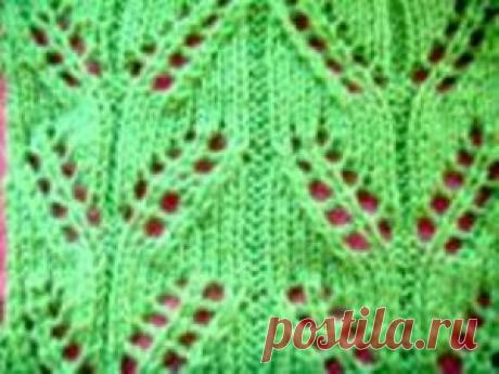 Ажурный узор спицами Веточки | Ажурные Узоры