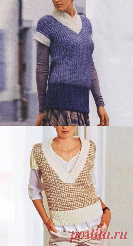 Красивые интересные безрукавки (с описанием вязания) | Идеи рукоделия | Дзен