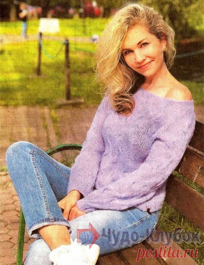 ✺❁Сиреневый джемпер спицами ❁ ❣ ❂ ►►➤6 000 ✿моделей вязания ❣❣❣ 70 000 узоров►►Заходите❣❣ %❤️️ ЧУДО-КЛУБОК.рУ ✶