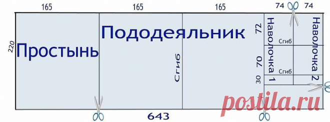 Раскрой постельного белья. Ставьте "Класс!", и идея сохранится на вашей страничке!