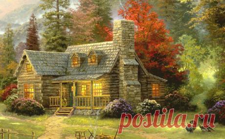 А что нам, Людям, для СЧАСТЬЯ нужно?
Уютный Домик, свое местечко,
Чтоб пахло вкусно, чтоб жили дружно
Две половинки, два Человечка…
Чтоб Чай с Вареньем в любимой Кружке,
Горшки с Цветами, Диван, два Кресла,
И чтоб на Кухне Часы с Кукушкой,
И пусть кукуют… так интересней…
Чтоб Телевизор с большим экраном,
И на Диване, укрывшись Пледом,
И чтобы завтра — не очень рано —
Поспать спокойно… пусть до обеда…
Чтоб Полка Книжек, Коробка Дисков,
Все то, что греет, напоминает…
Сидеть ...