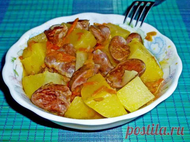 Куриные сердечки с картошкой в мультиварке рецепт с фото - 1000.menu