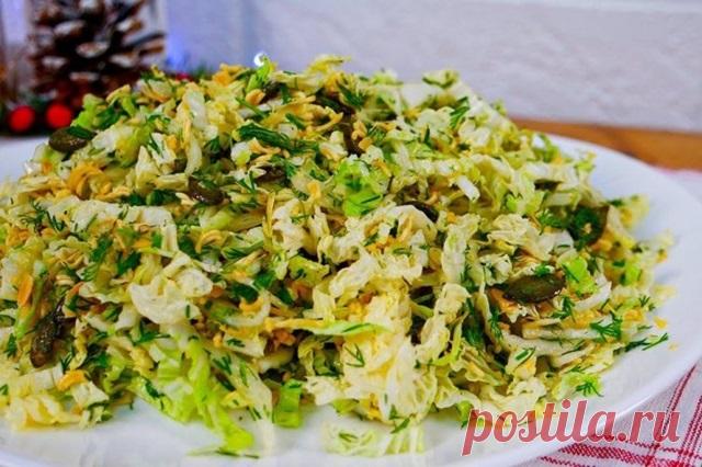 Салат с пекинской капустой и лапшой быстрого приготовления — БЛИНЧИК