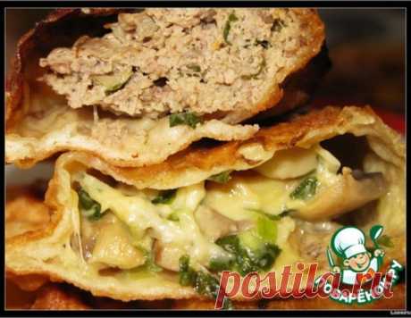 Чебуреки с мясом и с грибами и сыром – кулинарный рецепт