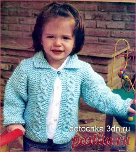 Голубая вязаная кофточка для малышки - Вязание кофт для девочек - Вязание девочкам - Вязание для малышей - Вязание для детей. Вязание спицами, крючком для малышей