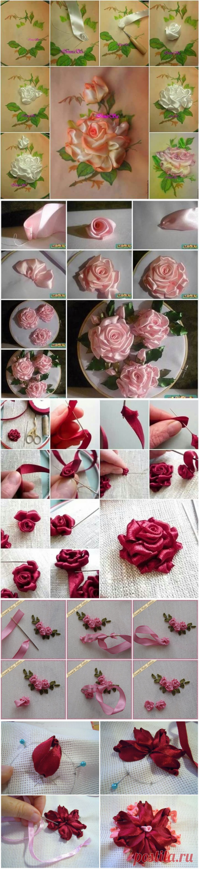 Вышивка лентами разных цветов: мастер-класс — Сделай сам, идеи для творчества - DIY Ideas