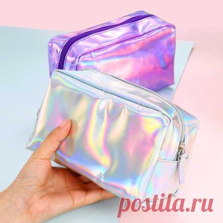 Красивая, голографическая косметичка, меняет цвет, хамелеон