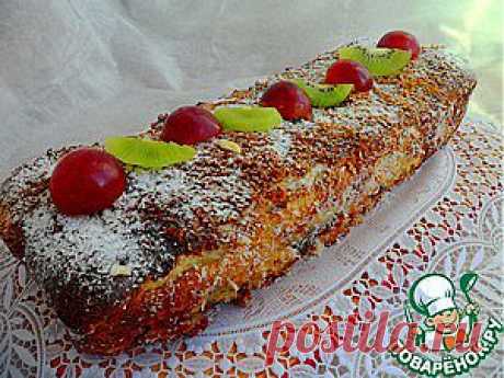 Яблочный пирог из слоеного теста в сливочно-коричной заливке - кулинарный рецепт