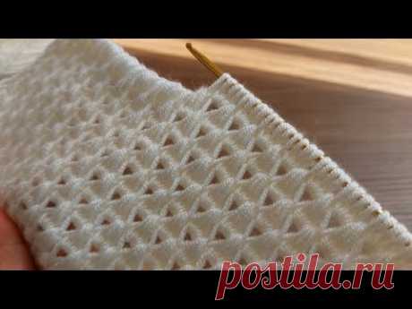 Super Easy Tunisian Knitting  - Çok Güzel Tunus İşi Örgü Modeli 😍