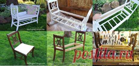 Лавочка из старых стульев — Сделай сам, идеи для творчества - DIY Ideas