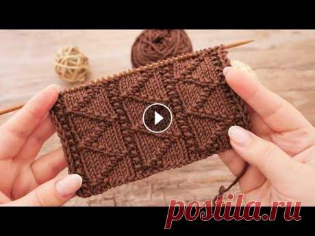 Теневой узор Зиг-заг спицами ⚕ Zig-Zag knitting pattern И снова зигзаги, вертикальный узор спицами очень красивый как с лицевой так и с изнаночной стороны Набрать количество петель кратно 10+3+2 петли. Вяза...