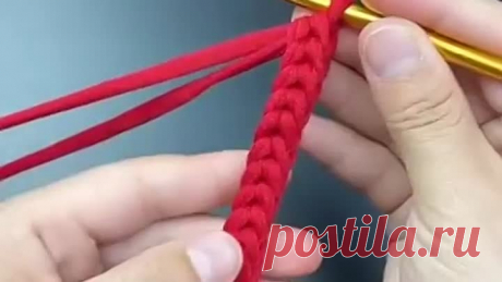 Вяжем тонкий ремешок