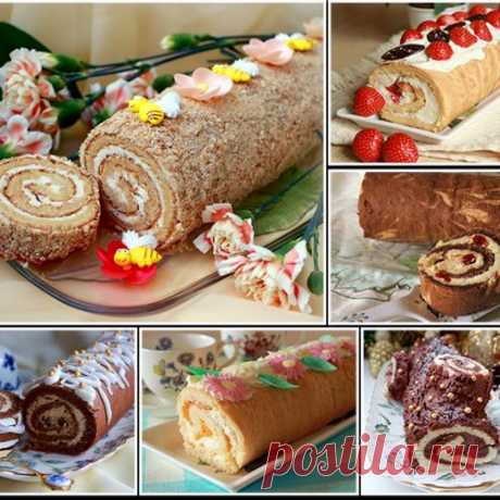 Десять рецептов вкуснейших домашних бисквитных рулетов