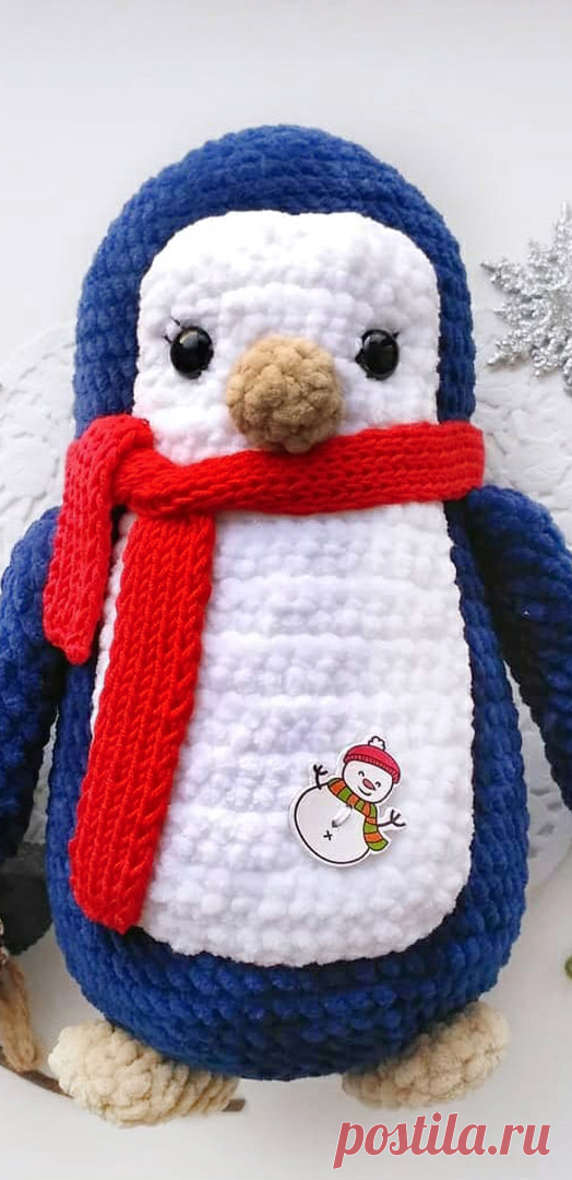 PDF Пингвин крючком. FREE crochet pattern; Аmigurumi toy patterns. Амигуруми схемы и описания на русском. Вязаные игрушки и поделки своими руками #amimore - плюшевый пингвин, пингвинята из плюшевой пряжи, пингвинчик, пингвинёнок.