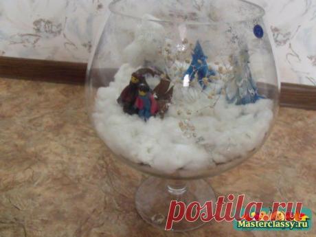 Зимняя поделка - композиция. Сказка в бокале. Мастер-класс