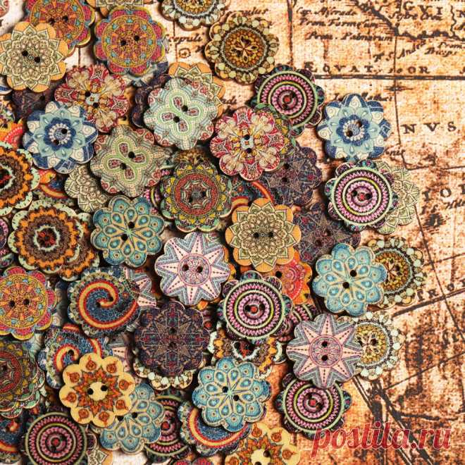 Hot-sale 100 Pcs Wooden Decoration Sewing Buttons Washable Creative Knitting Sewing DIY Materials Two Size Online Cheap - NewChic