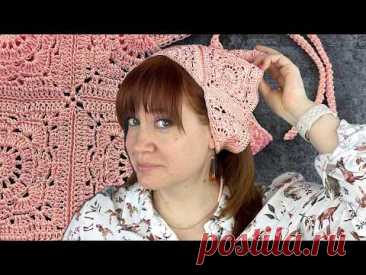 Как легко связать косынку крючком из мотивов | Простой мастер-класс для начинающих.