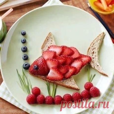 (69) Strawberry fish art | fun food