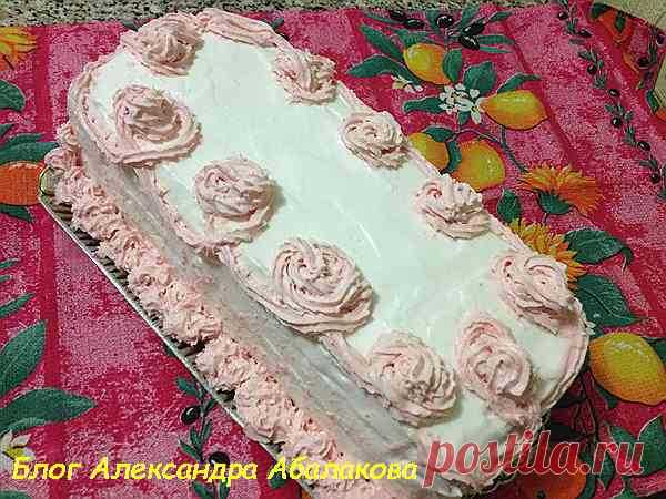 Песочный торт с кремом «Белоснежка» - просто и вкусно!