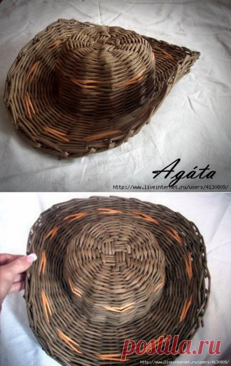 Мастер-класс на шляпу из газет. Можно использовать для корзинки.