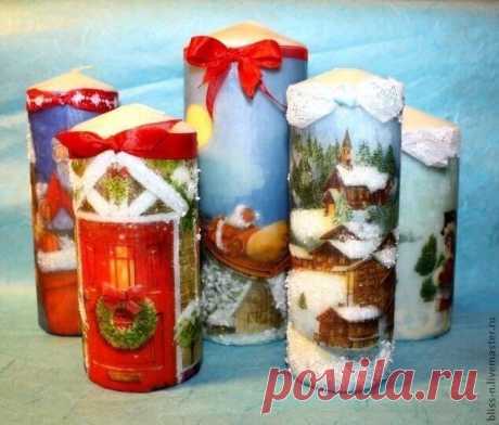 Быстрый декупаж свеч — DIYIdeas