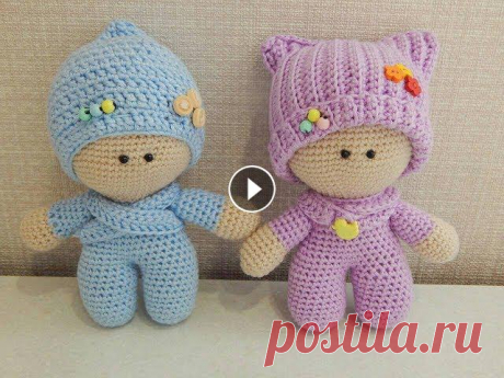 Игрушка амигуруми. Пупсики Йо-Йо. Мастер-класс крючком. Кто хочет завести себе таких милых малышей? Этот МК по вязанию крючком для Вас! Автор оригинальной идеи - Марина Захарова МК по вязанию платья для пуп...