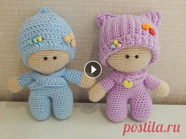 Игрушка амигуруми. Пупсики Йо-Йо. Мастер-класс крючком. Кто хочет завести себе таких милых малышей? Этот МК по вязанию крючком для Вас! Автор оригинальной идеи - Марина Захарова МК по вязанию платья для пуп...