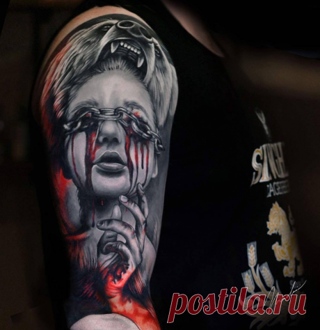 ТАТУ-МАСТЕР MICHAEL CLOUTIER (ЧЕРНО-СЕРАЯ, ЦВЕТНАЯ, РЕАЛИЗМ, ТРЭШ ПОЛЬКА) | Tattoo-Voops | Яндекс Дзен