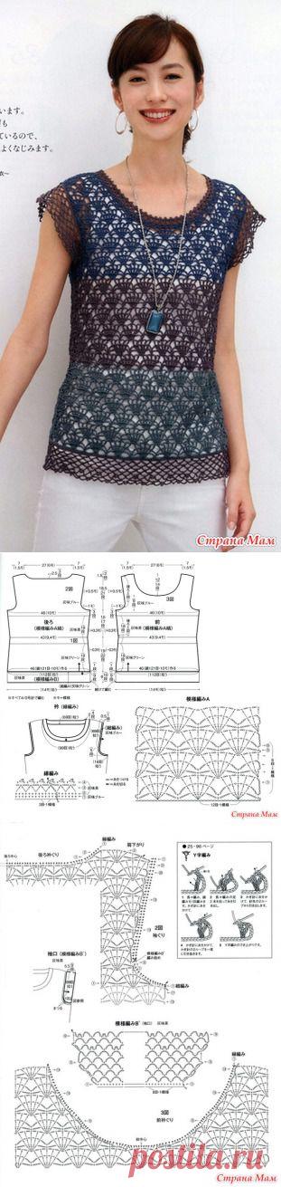 Нежный ажурный топ с крылышками. Крючок. - ВЯЗАНАЯ МОДА+ ДЛЯ НЕМОДЕЛЬНЫХ ДАМ - Страна Мам