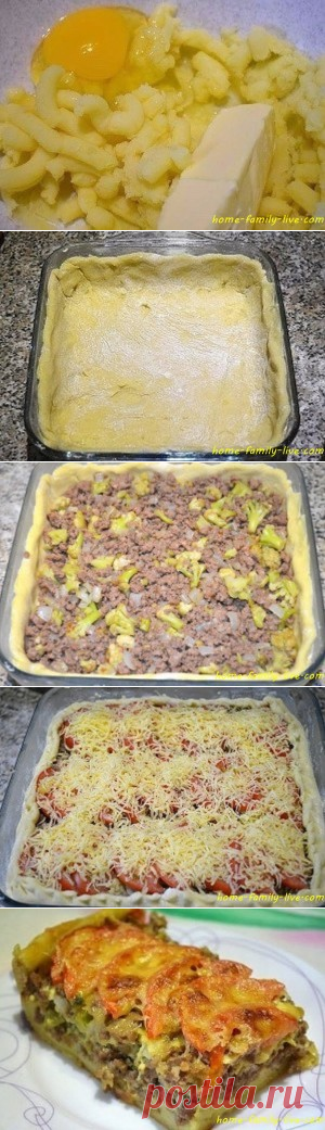 Мясной пирог из картофельного теста/Сайт с пошаговыми рецептами с фото для тех кто любит готовить