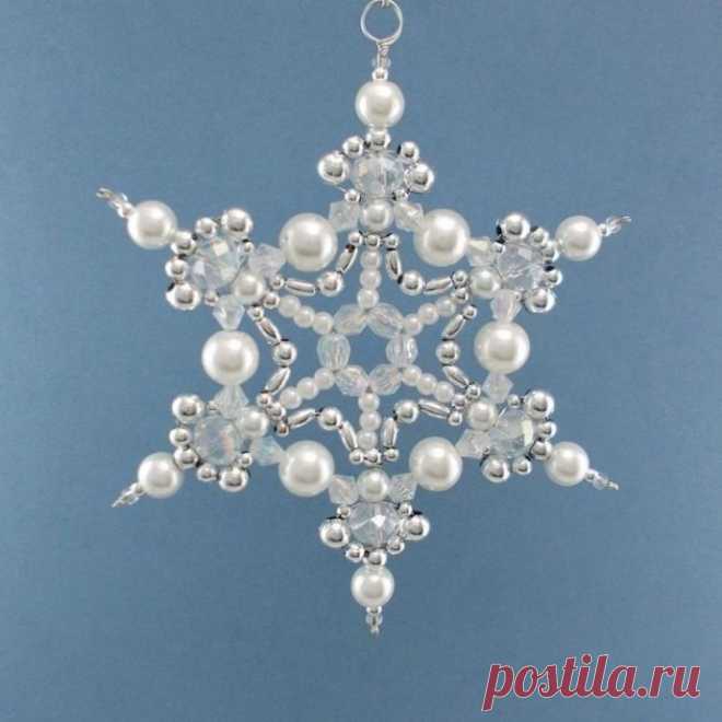 ​Снежинки из бисера