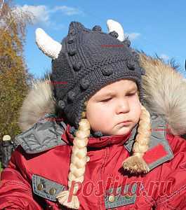 Шлем викинга - детская вязаная шапочка..