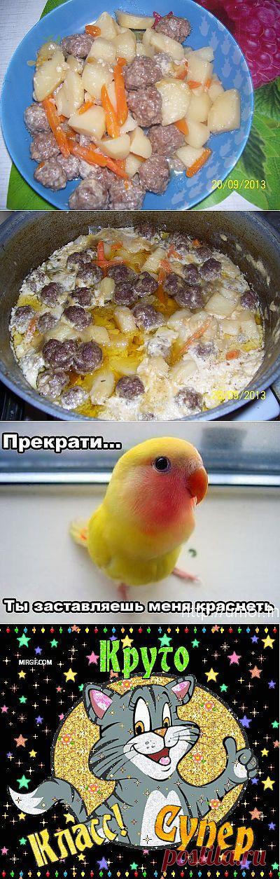 ЖАРКОЕ ДОМАШНЕЕ С ТЕФТЕЛЯМИ В СМЕТАНЕ | 4vkusa.ru