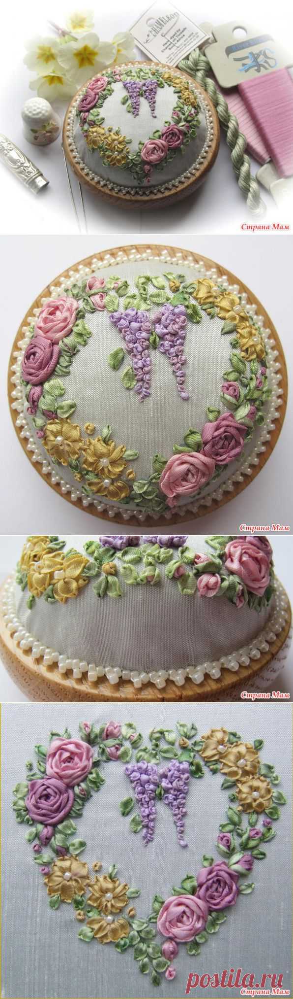 Игольница "Victorian Roses and Wisteria Heart Pincushion" - Бискорню и другие "кривульки" - Страна Мам